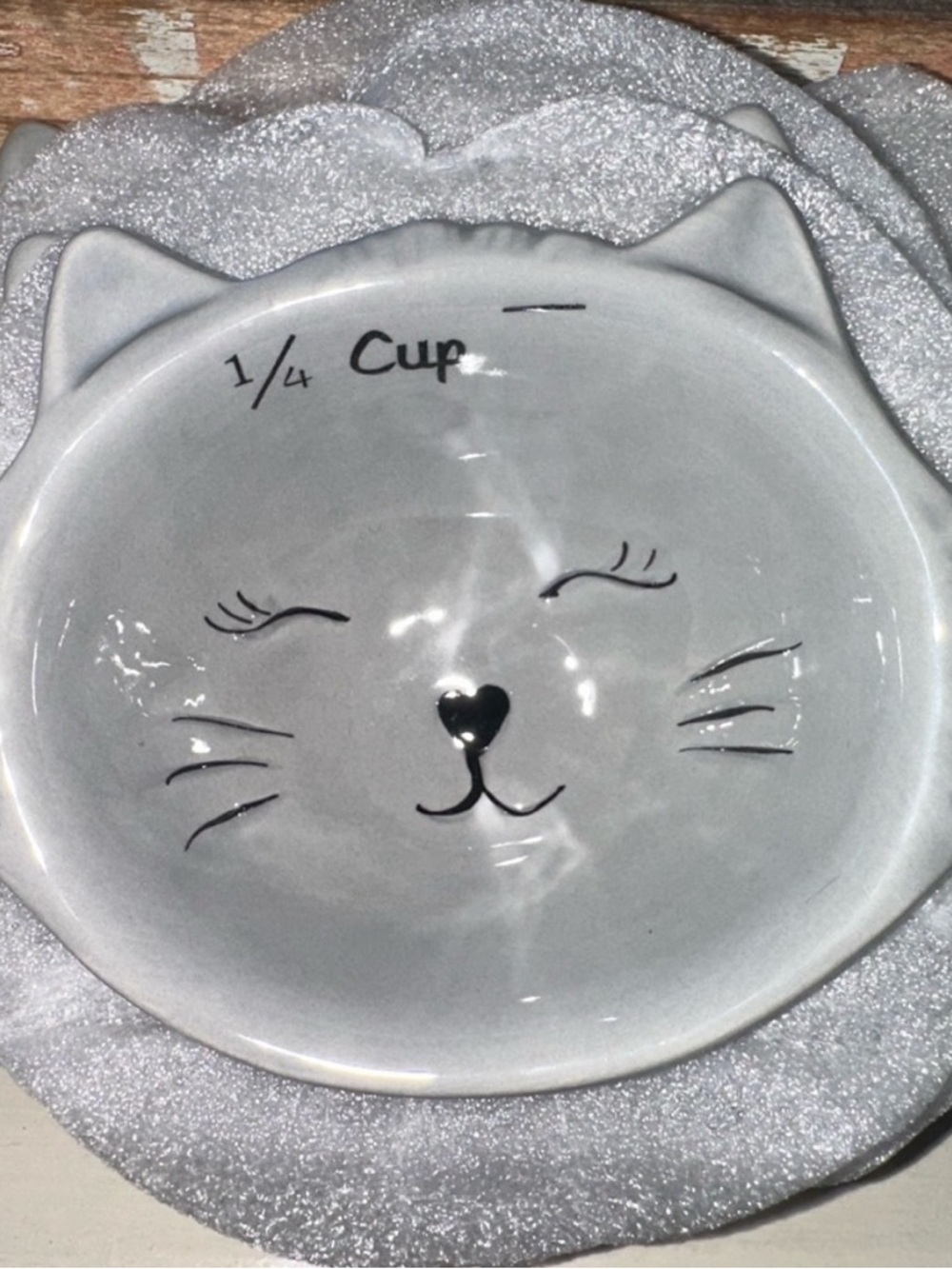 Ceramic Cat Face Measuring Bowls - White - Picture 2 of 6